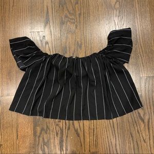 Off the Shoulder Black Crop Top
